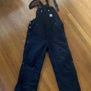 Black Carhartt Duck Bib Overalls